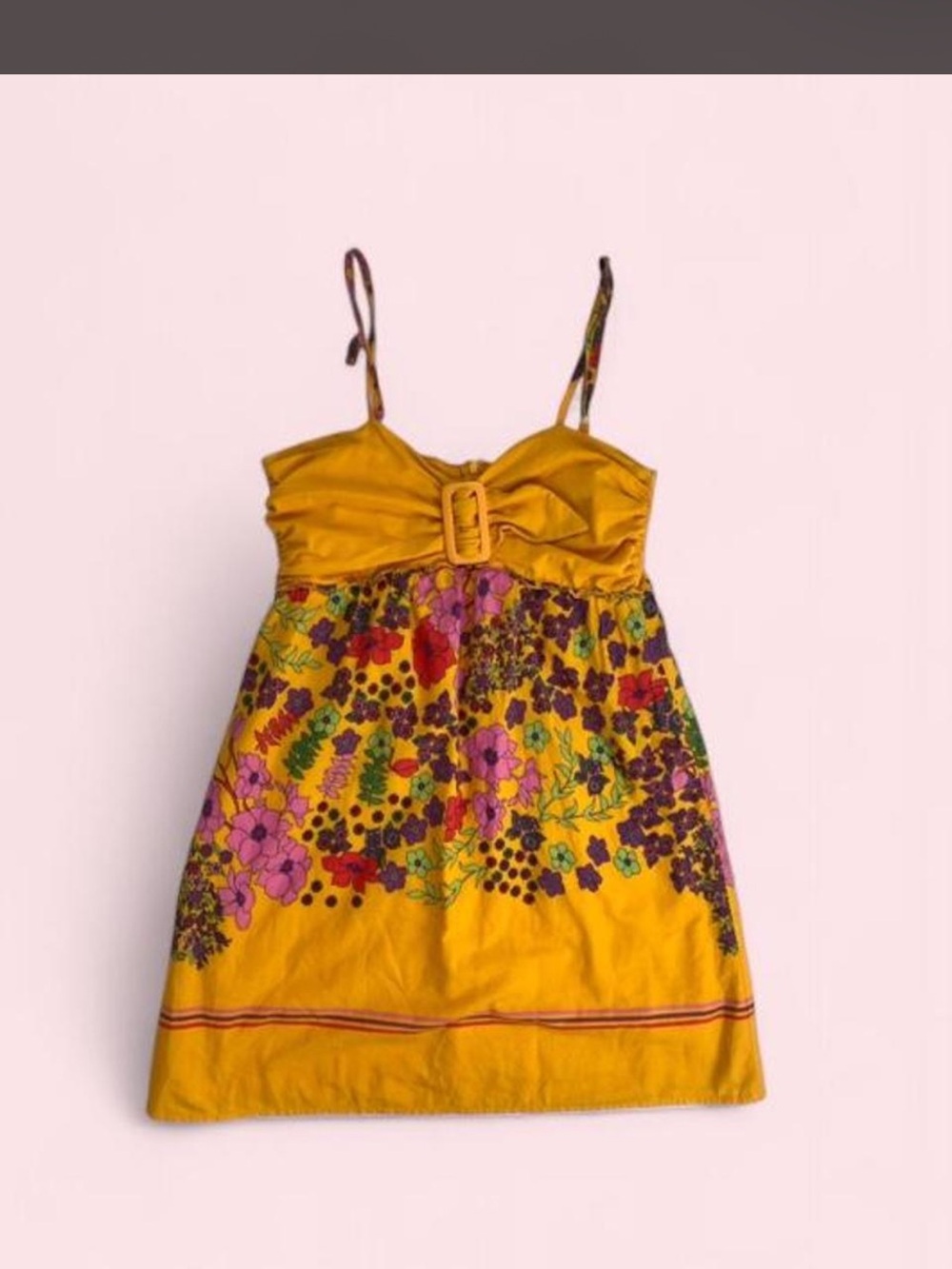 Y2K Ole 997 yellow floral dress